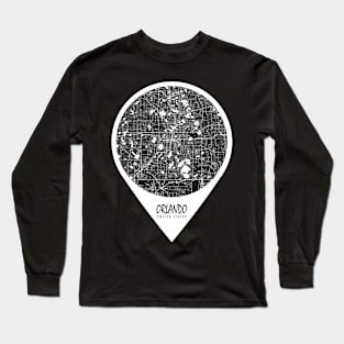 Orlando, USA City Map - Travel Pin Long Sleeve T-Shirt